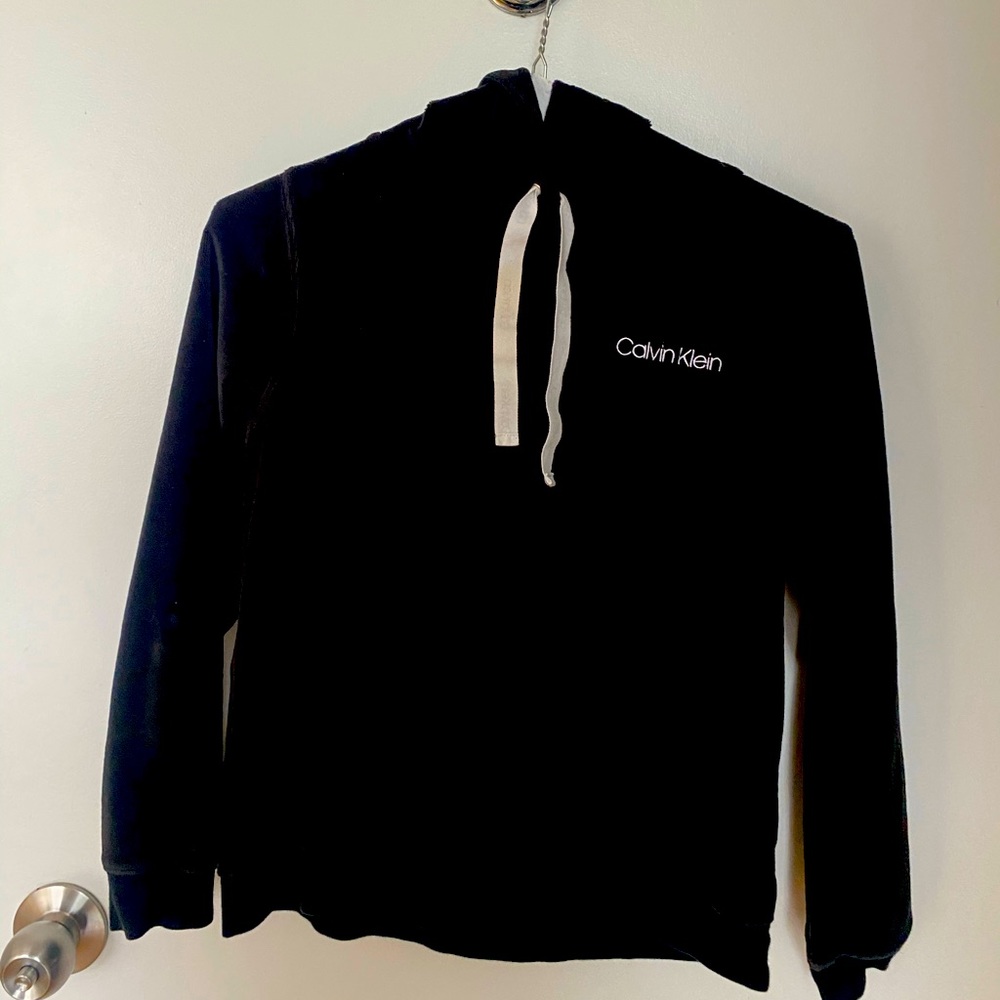 Calvin Klein Velour Hoodie - Size M - Black